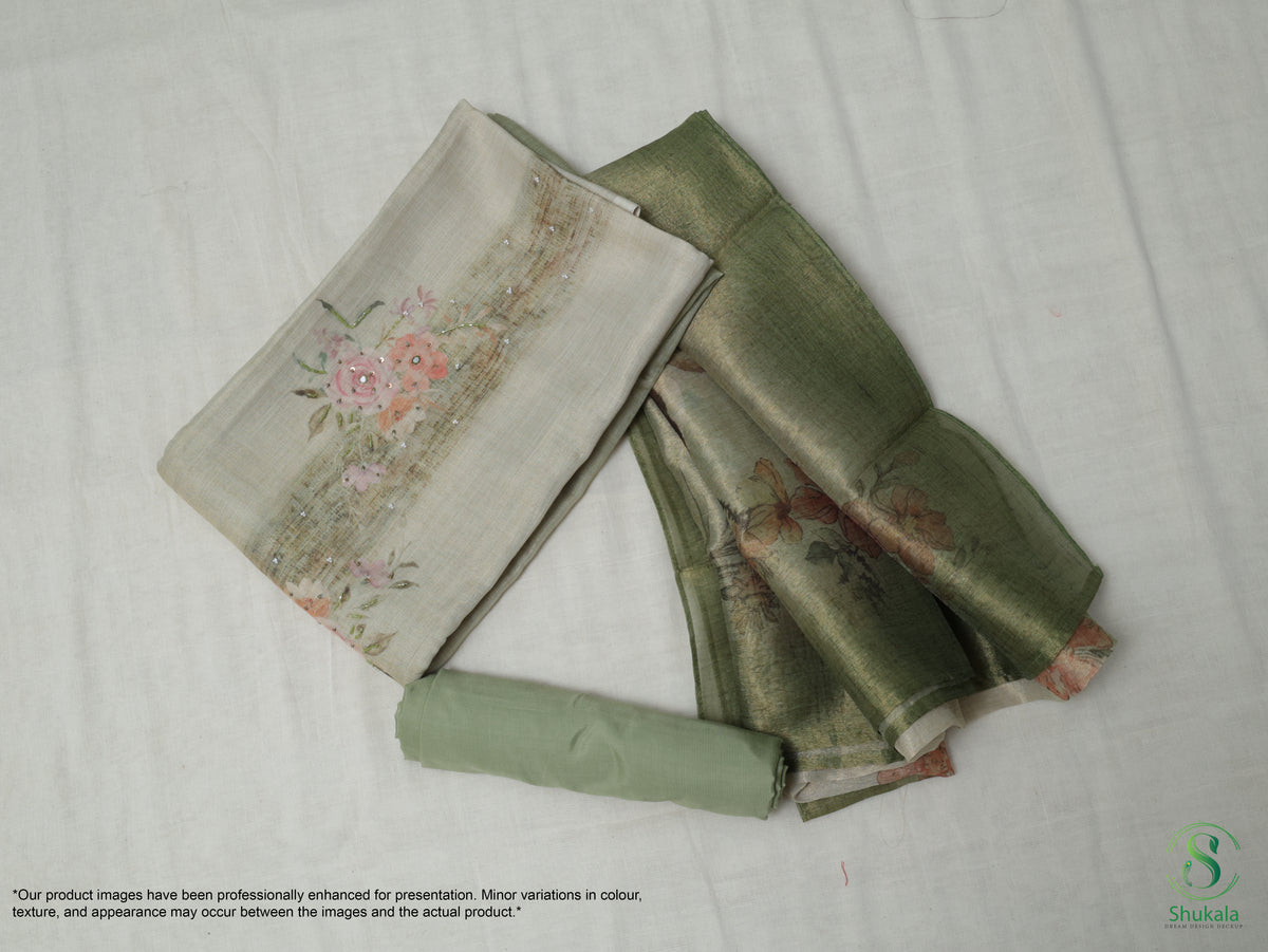 Olive Sage Delicate Print Salwar Suit