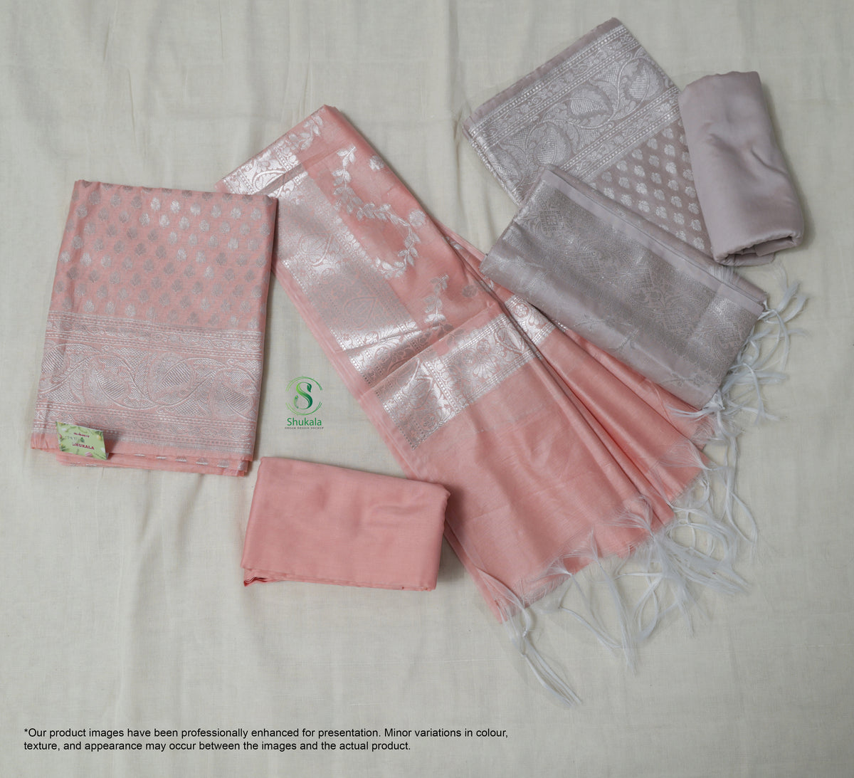 Pastel Peach Traditional Silk Salwar Suit