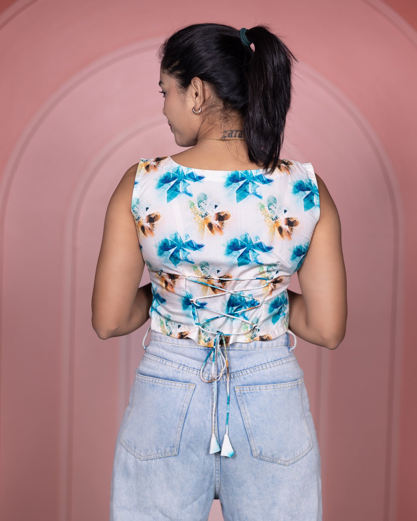 Azure Marble Essence Fleeted Top