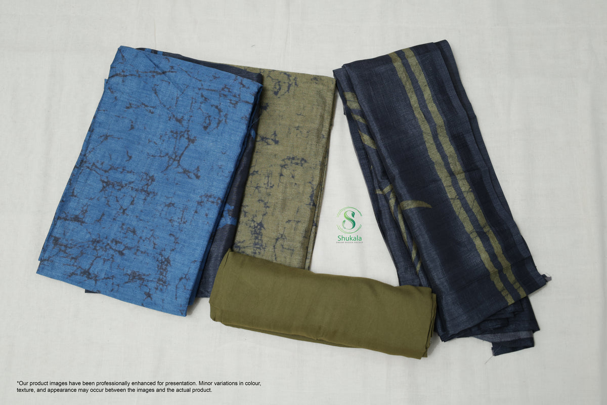 Olive Sage and Indigo Marble Print Salwar Set Teal Blue and Indigo Marble Print Salwar Suit