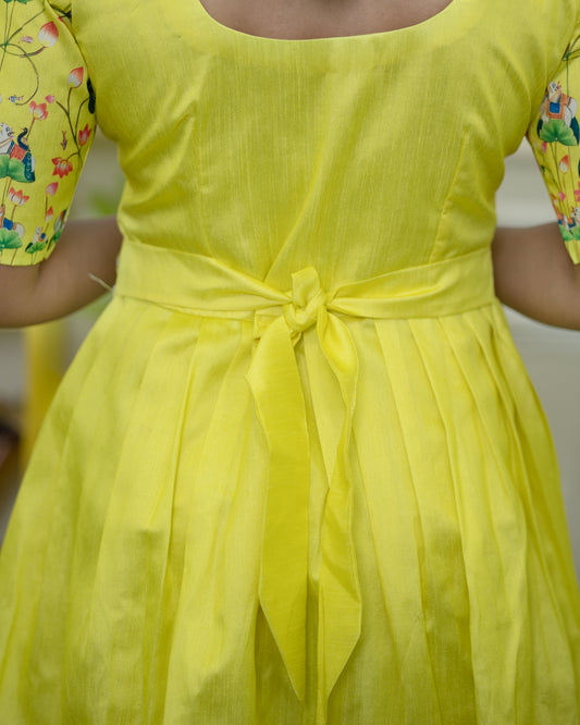 Radiant Yellow Pitchkari Feeding Frock