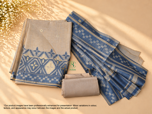 Ice Blue / Grey / Mauve Jamdhani Salwar Suit