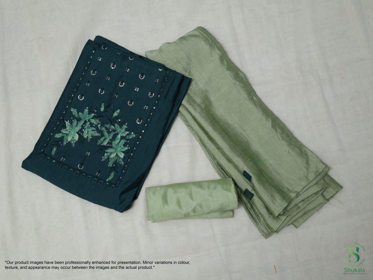 Bottle Green & Indigo Salwar Suit