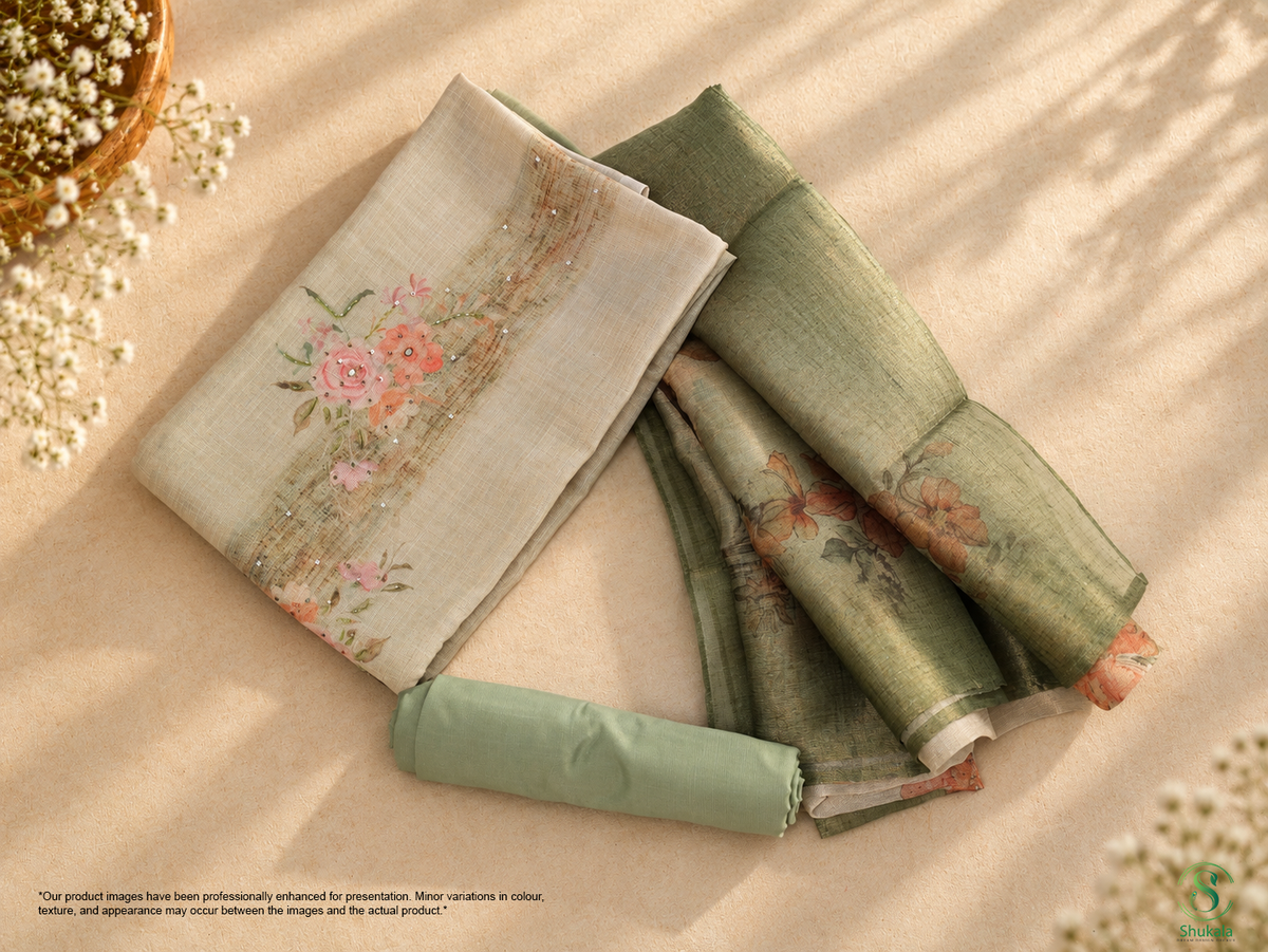 Olive Sage Delicate Print Salwar Suit