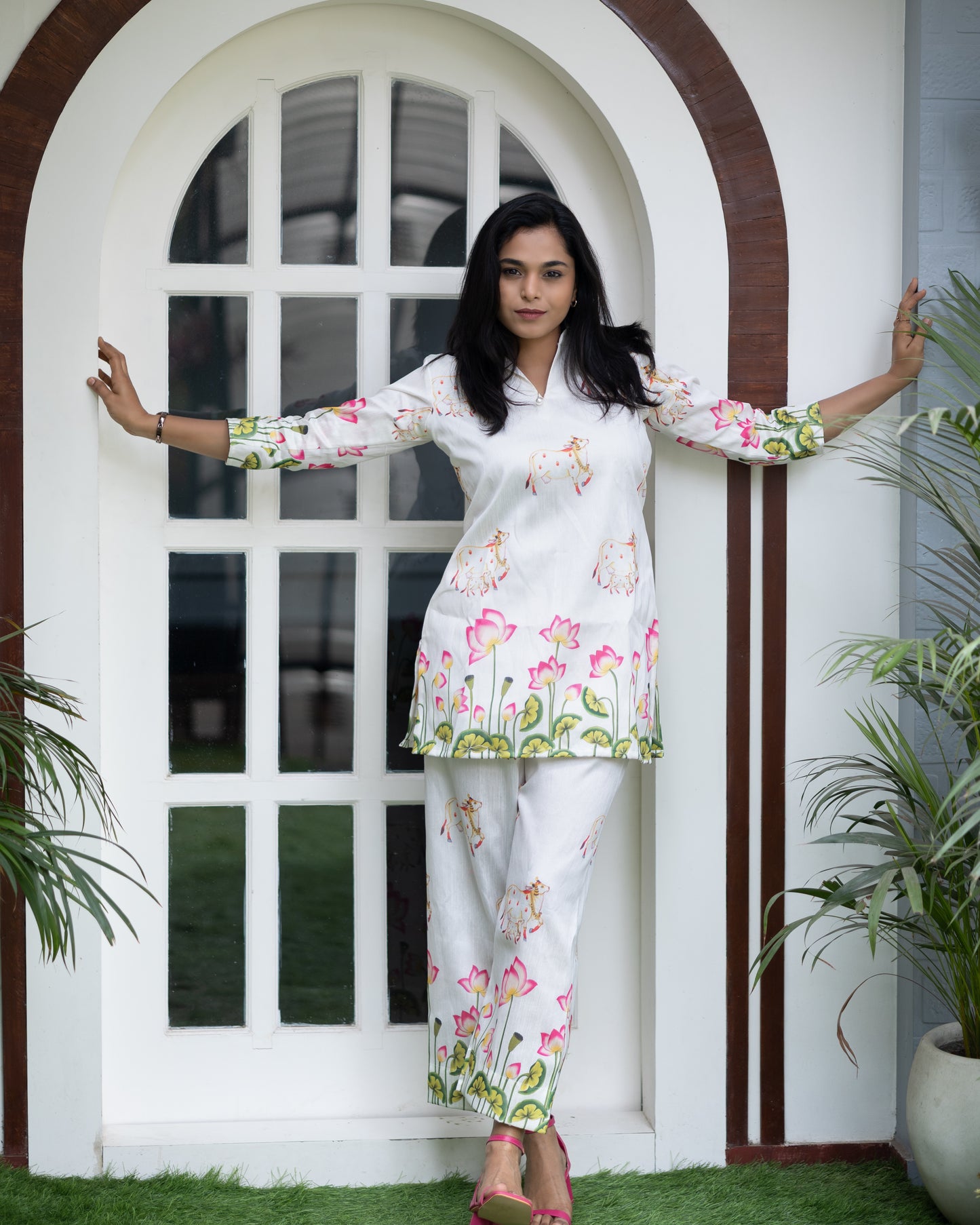 Pitch Kari Neon Splash on White Co-ord