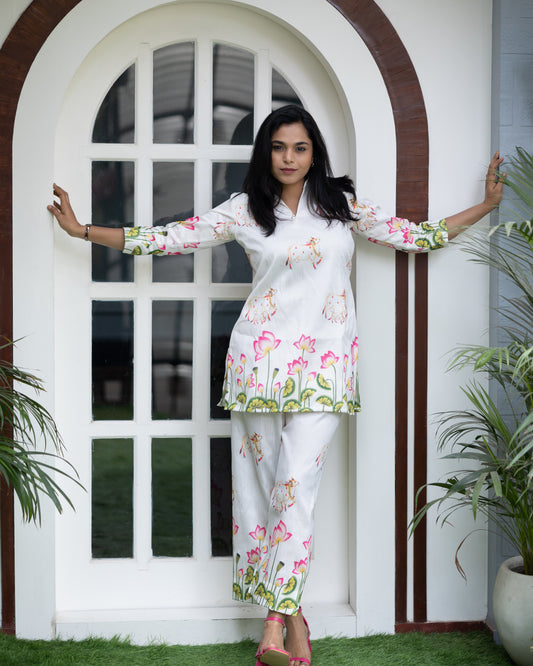 Pitch Kari Neon Splash on White Co-ord