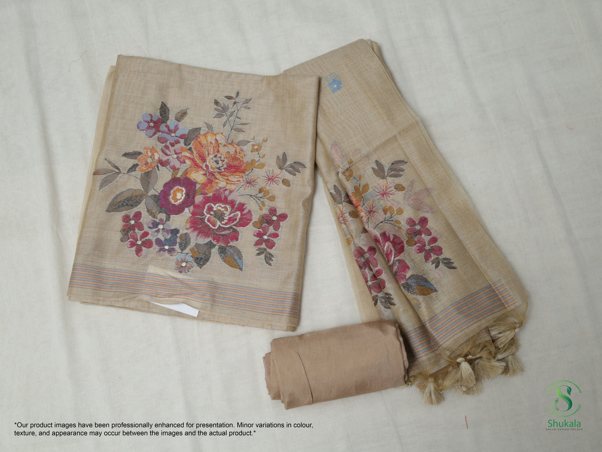 Sand Beige Floral Salwar Suit
