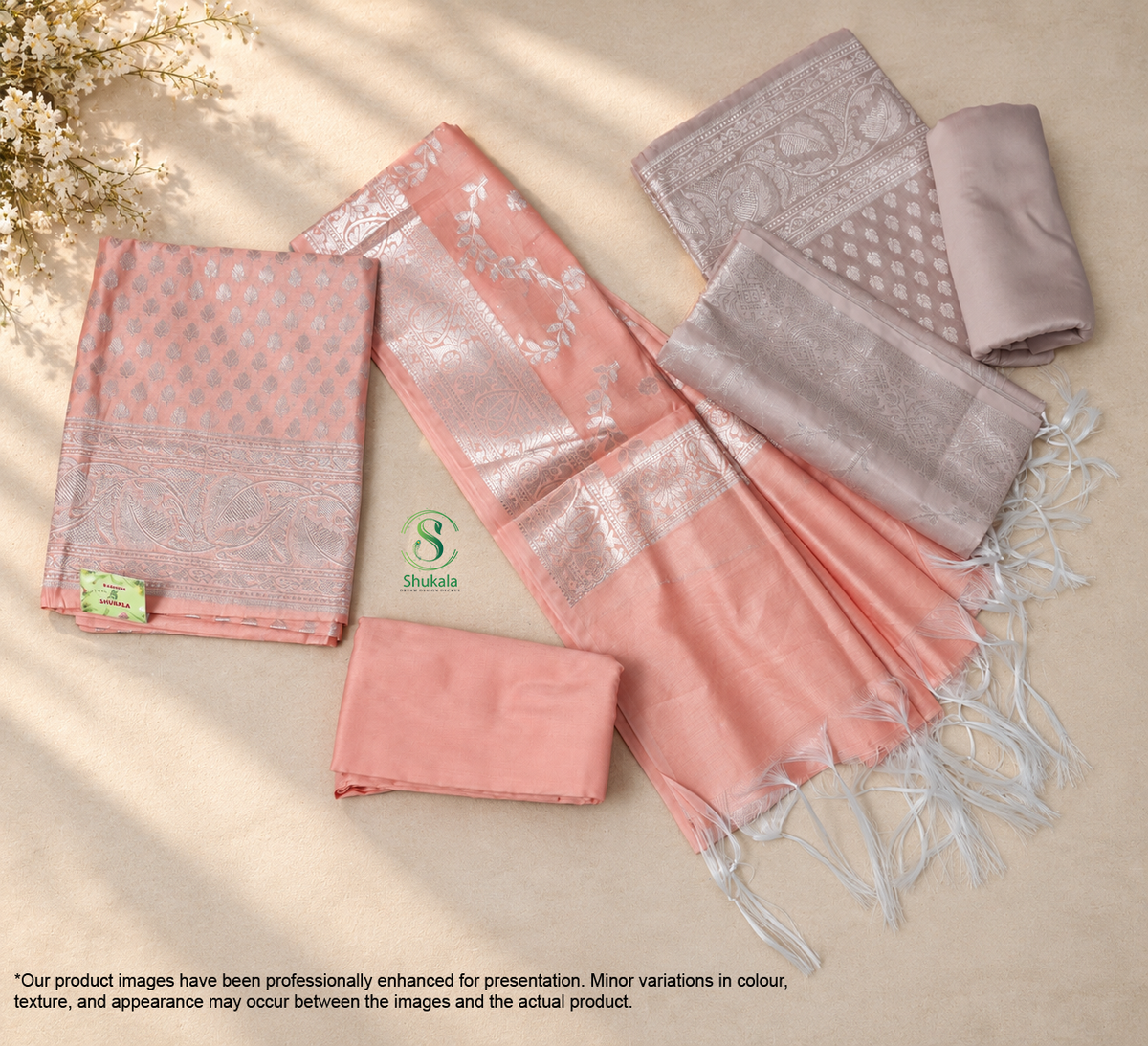 Pastel Peach Traditional Silk Salwar Suit
