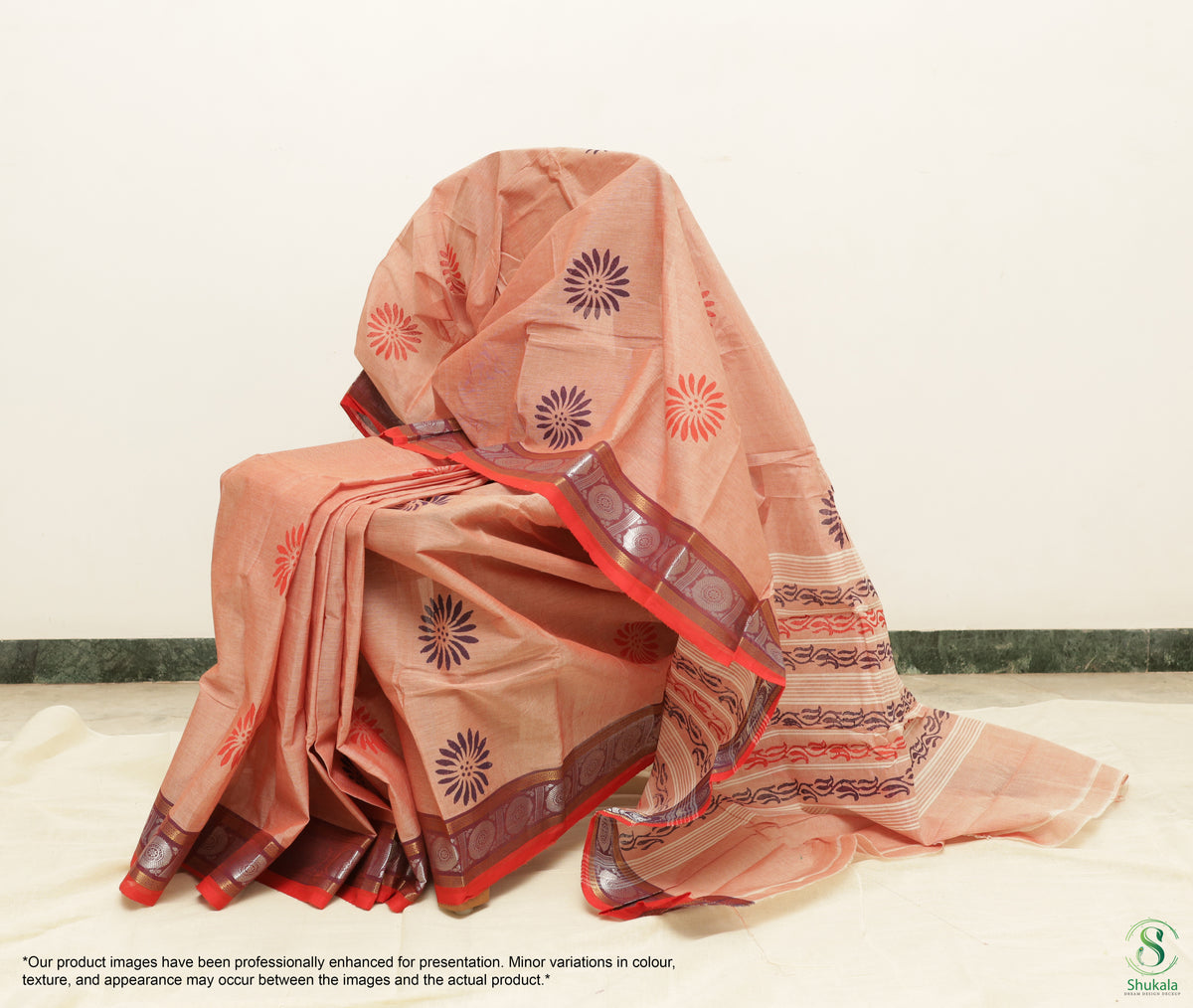 Peach Blush Chettinadu Cotton Saree