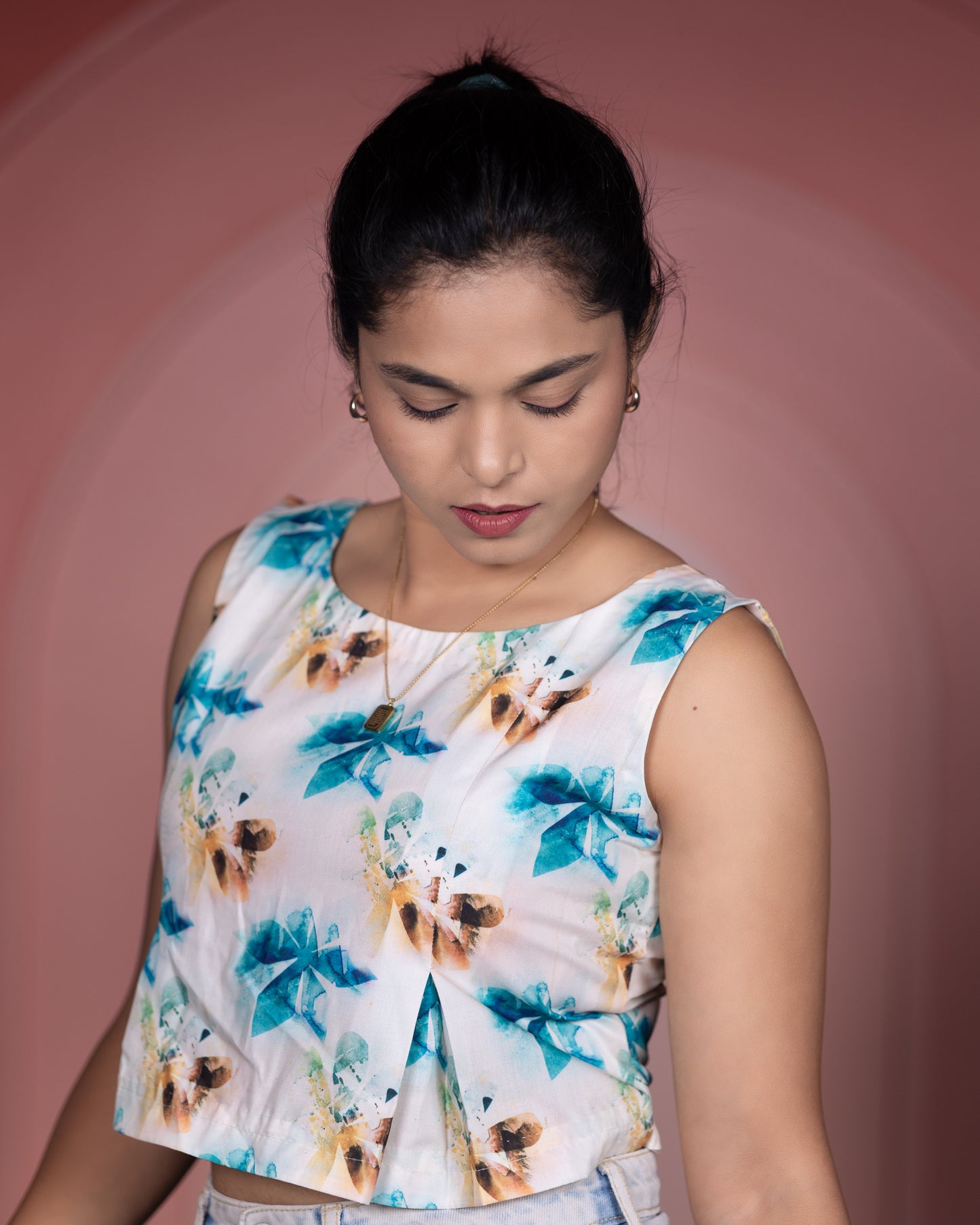 Azure Marble Essence Fleeted Top