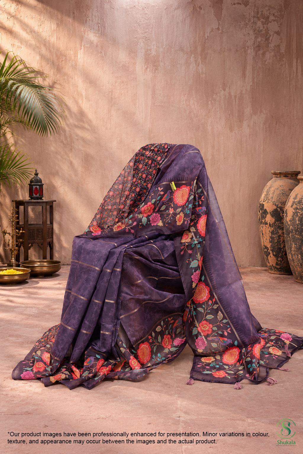 Twilight Mauve Scalloped Organza Saree