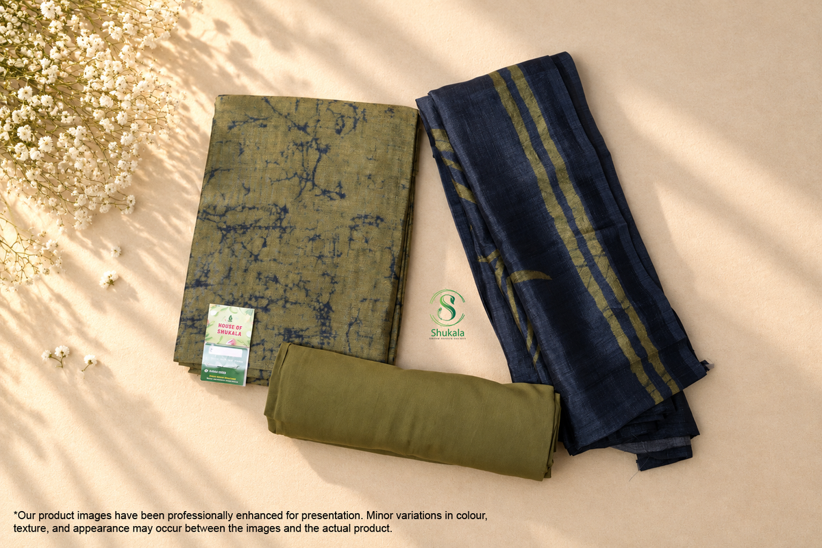 Olive Sage and Indigo Marble Print Salwar Set Teal Blue and Indigo Marble Print Salwar Suit