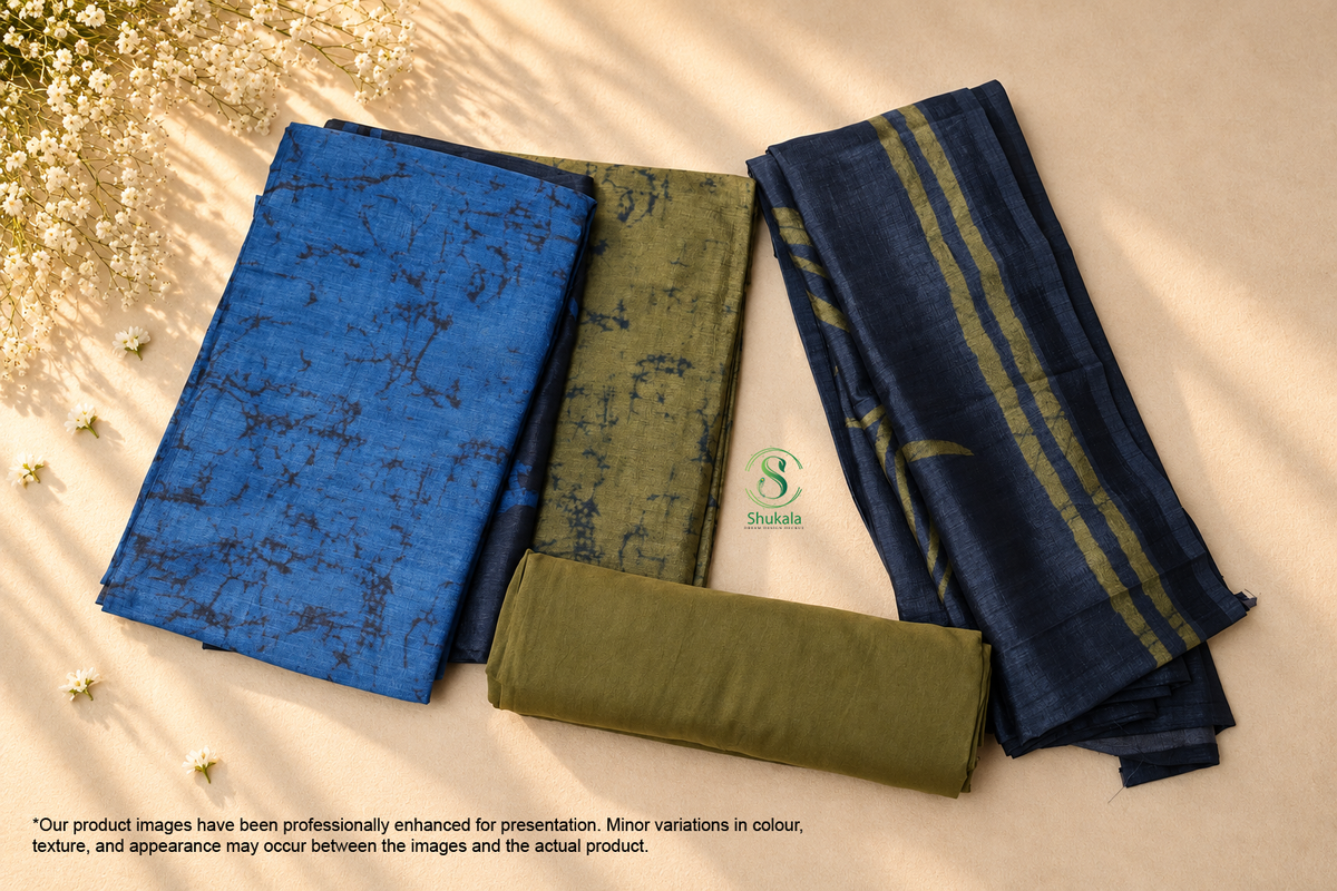 Olive Sage and Indigo Marble Print Salwar Set Teal Blue and Indigo Marble Print Salwar Suit