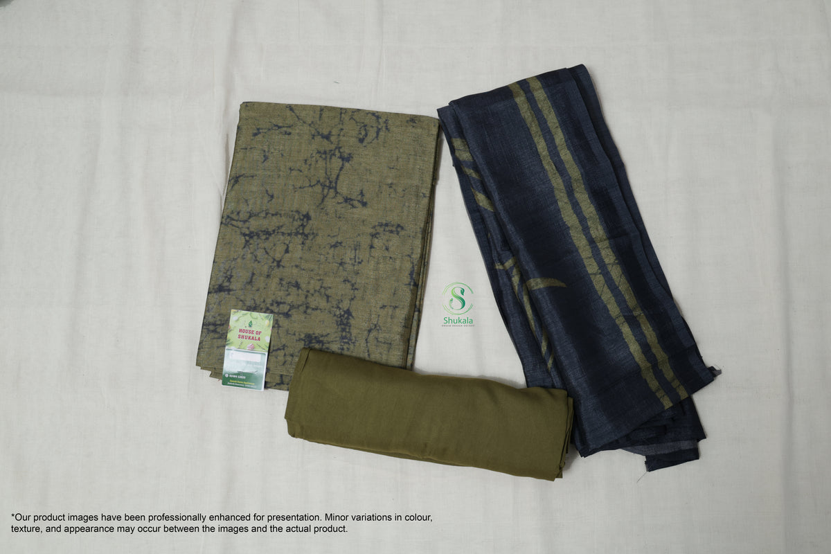 Olive Sage and Indigo Marble Print Salwar Set Teal Blue and Indigo Marble Print Salwar Suit
